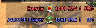 1v1戦の表示例